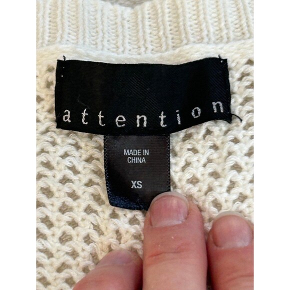 Attention Open Knit Sweater Coverup size XS Cotton and Rayon Semi-sheer - Picture 4 of 8